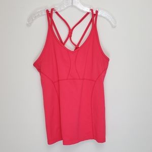 Athleta Empowerment tank salmon pink shelf bra K